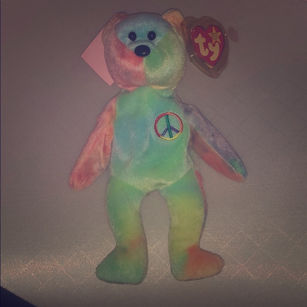 Vintage 1996 beanie baby peace bear
